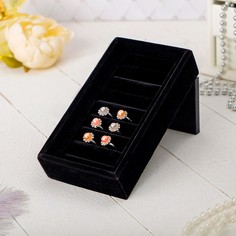Подставка под кольца 6 полос, 10*10,5*18 см, цвет черный No Brand