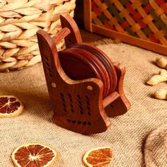Подставки под горячее "Кресло" (набор 6 штук) 6,5х8х13 см No Brand
