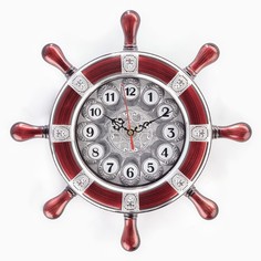 Часы настенные, серия: Море, Штурвал плавный ход, d-35 см,1 АА, 35 х 4 х 35 No Brand