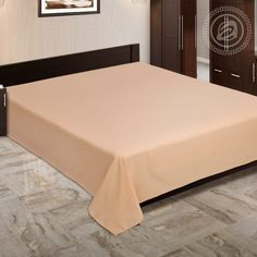 Простыня из поплина Персик 200х215 2-спальная Арт Дизайн