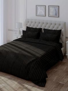 Пододеяльник Homeclub Страйп 145 х 215 см черный