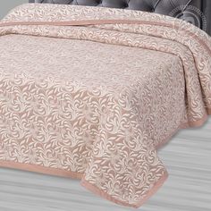 Покрывало Жаккардовое Узор бежевый 180х235 Двуспальное Хлопок Арт Дизайн