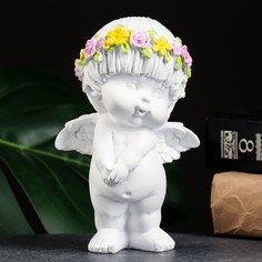 Фигура "Ангел стесняшка" белый 8х9х14см Хорошие сувениры