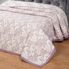 Покрывало Жаккардовое Ясмина фиолетовое 180х235 Двуспальное 100% Хлопок Арт Дизайн