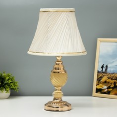 RISALUX Лампа настольная "Валенсия" 1хЕ27 40Вт белый-золото 24х24х42 см.