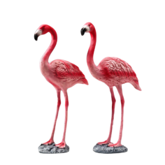 Сувенир полистоун Розовый фламинго на камне МИКС 45,5х22х10 см (комплект из 2 шт.) No Brand