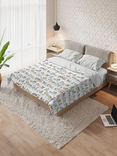 Постельное белье Ambesonne "Марш животных", комплект 1,5-спальный с наволочками