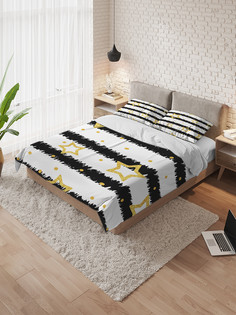 Постельное белье Ambesonne "Полосы со звездами", комплект 1,5-спальный с наволочками