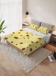 Постельное белье Ambesonne "Парад божьих коровок", комплект 1,5-спальный с наволочками