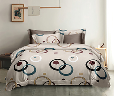 Постельное белье Mercury Home Иллюзион 2 СП с европростыней Поплин 2 наволочки 50x70