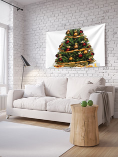 Горизонтальное фотопанно JoyArty Новогодняя елка, из ткани, 150х200 см