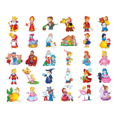 Наклейки LID на шкафчики Сказки 7х7 см (30 шт. в уп.) С-66-2 No Brand