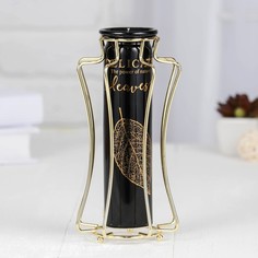 Ваза керамика настольная "Гауди" 10х18,5 см, чёрный No Brand