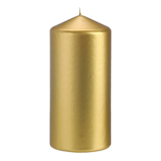 Свеча Bertek Metallic колонна золото, 7х15 см