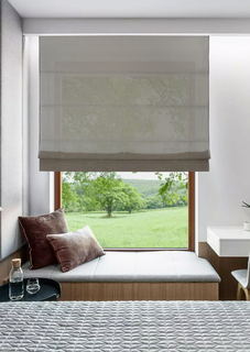 Римская штора Basicos веревочный механизм; цвет: коричневый, 40x160 см Эскар