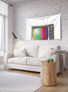 Горизонтальное фотопанно JoyArty Телевизор ретро, из ткани, 100х150 см