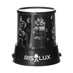 Ночник-проектор "Роботы" LED USB/от батареек черный 10,8х10,8х11,5 см Risalux