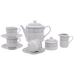 Чайный сервиз на 6 персон 15 предметов Leander "Сабина Серый орнамент" 158944
