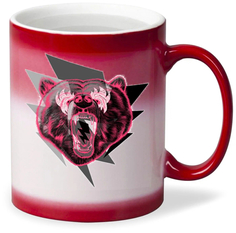 Кружка CoolPodarok Животные Медведь розовый пасть молния