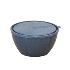 Салатник с крышкой STONE, 1,7 л, цвет темный камень No Brand