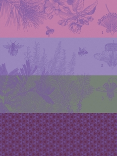 Полотенце для посуды, 60х80 см фиолетовое, MIEL DE FLEURS Le Jacquard Francais