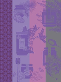 Полотенце для посуды, 60х80 см. 100% хлопок, фиолетовое, MIEL EN POT Le Jacquard Francais