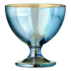 Креманка для мороженого Glasstar стеклянная голубая 10,4 х 10,3 х 10,4 см
