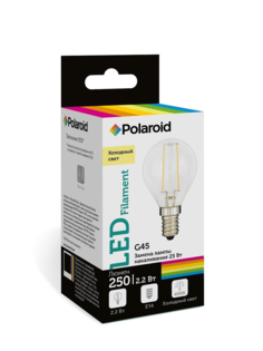 Лампочка Polaroid Filament G45 E14 2.2W 220V 4000K 250Lm 1CSC20004557