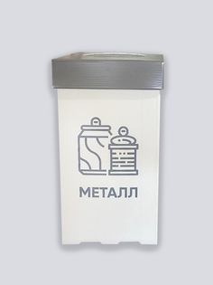 Контейнер для мусора FIX Print Квадратная урна сборно разборная М4Г41Л пластик 41л