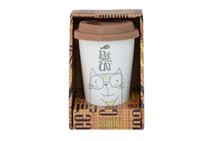 Стакан Love cat 350мл с силиконовой крышкой Lakomo
