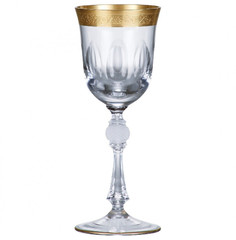 Бокалы для вина 250 мл 6 шт Crystalite Bohemia Джесси Матовое золото 43373 022821