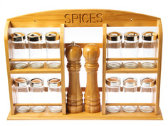 Полка для специй, 12 банок+мельница Oriental Way BS4042