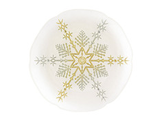 Блюдо Elan Gallery Снежинка 28x28x2cm White-Gold 120805
