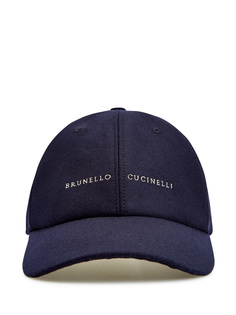 Бейсболка в стиле sprezzatura из кашемира и шелка с вышивкой Brunello Cucinelli