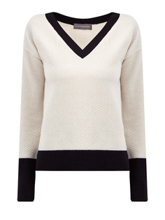 Пуловер из шерсти, кашемира и шелка с контрастной отделкой Lorena Antoniazzi