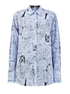 Рубашка с принтованными эскизами из коллекции Ultimate Icon Karl Lagerfeld