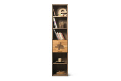 Стеллаж Белфан Irving Design 6, с ящиками, графит, бейц-масло