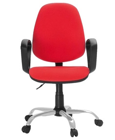 Кресло FA_EChair-222 PC ткань красная ТК12, Silver No Brand