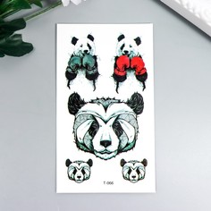 Татуировка на тело цветная "Панда-боксёр" 10,5х6 см No Brand