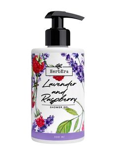 Гель для душа с ароматом лаванды и малины HerbEra Lavender and Raspberry Shower Gel