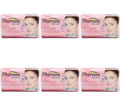 Твердое мыло Petrova, ROSE & MILK, FRESH AND SILKY SKIN, 150 гр, 6 шт
