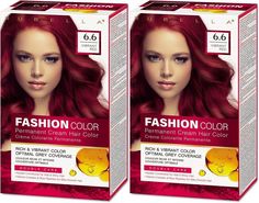 Стойкая крем-краска для волос Rubella, Fashion Color 6.6 Яркий красный, 50 мл, 2 шт