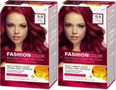 Стойкая крем-краска для волос Rubella, Fashion Color 6.6 Яркий красный, 50 мл, 2 шт