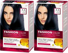 Стойкая крем-краска для волос Rubella, Fashion Color 1.1 Иссиня-черный, 50 мл, 2 шт