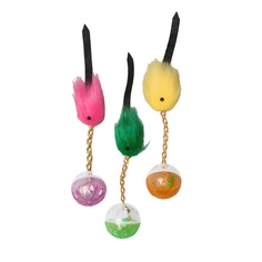 Игрушка для кошек Пижон шар-погремушка с хвостиком в ассортименте