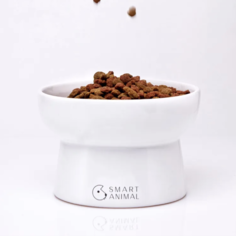 Миска для кошек и собак SMART Animal Я тебя люблю, белый, керамика, 0.3 л, 14х9х12 см