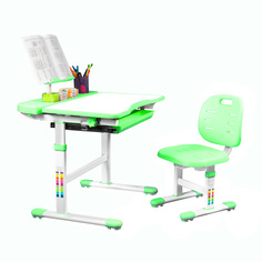 Комплект парта и стул Anatomica Ara со светильником белый/зеленый