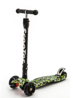 Самокат складной Scooter BKS-220 PRINT, graphic 14 50 кг, цвет хаки