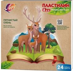 Пластилин 24 цвета Луч "Zoo", 360г, со стеком (30С 1809-08), 12 уп.