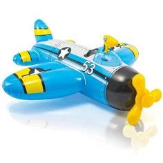 Надувная игрушка Intex 57537 Самолет с водным пистолетом, 132х130см, голубой